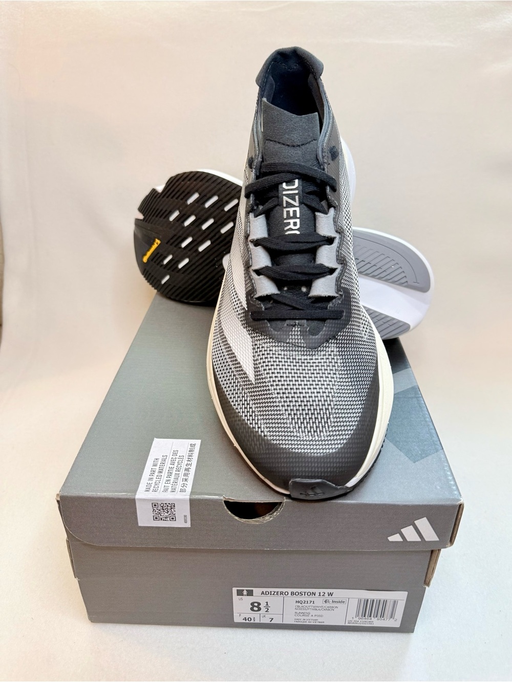 Adidas Women’s Adizero Boston 12 Shoes - Black and Gray